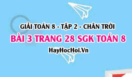 Bài 3 trang 28 Toán 8 Tập 2 Chân trời sáng tạo